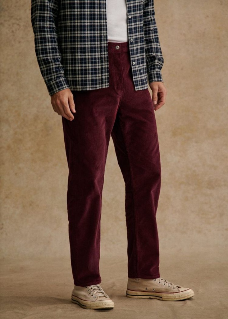 Burgundy Sézane Corduroy Albano Men's Trousers | USA WQG-241860