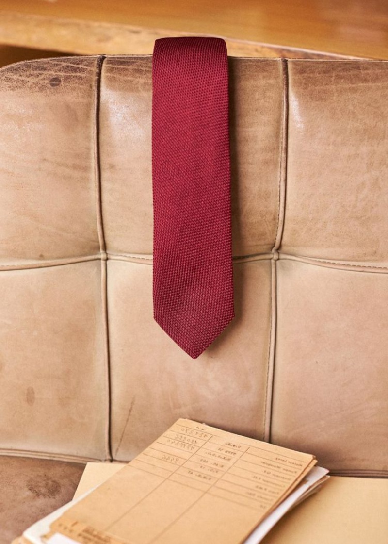 Burgundy Sézane Fletcher Men's Tie | USA FHG-750439