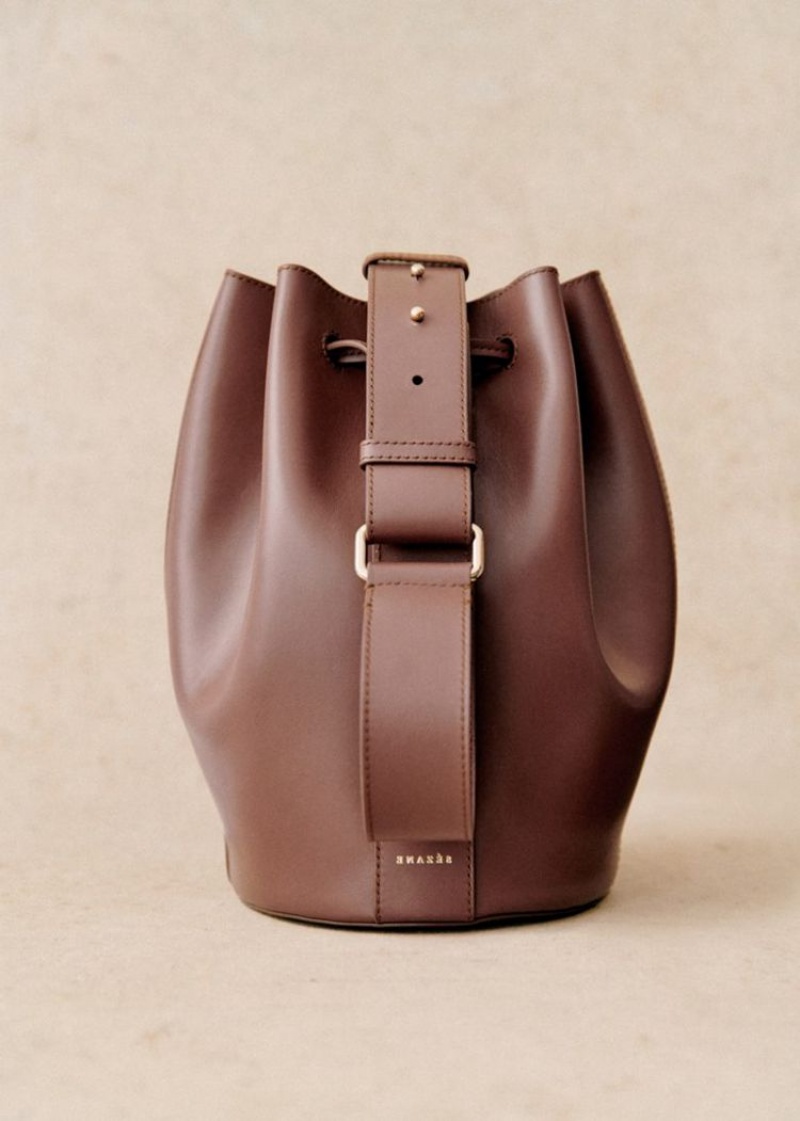 Chocolate Sézane Marcel Bucket Women's Bags | USA ESF-465910