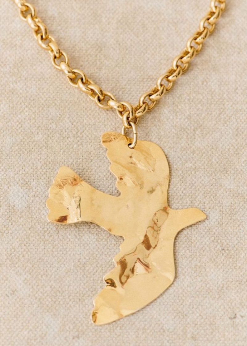 Gold Sézane Bird Women's Necklace | USA QNZ-045893