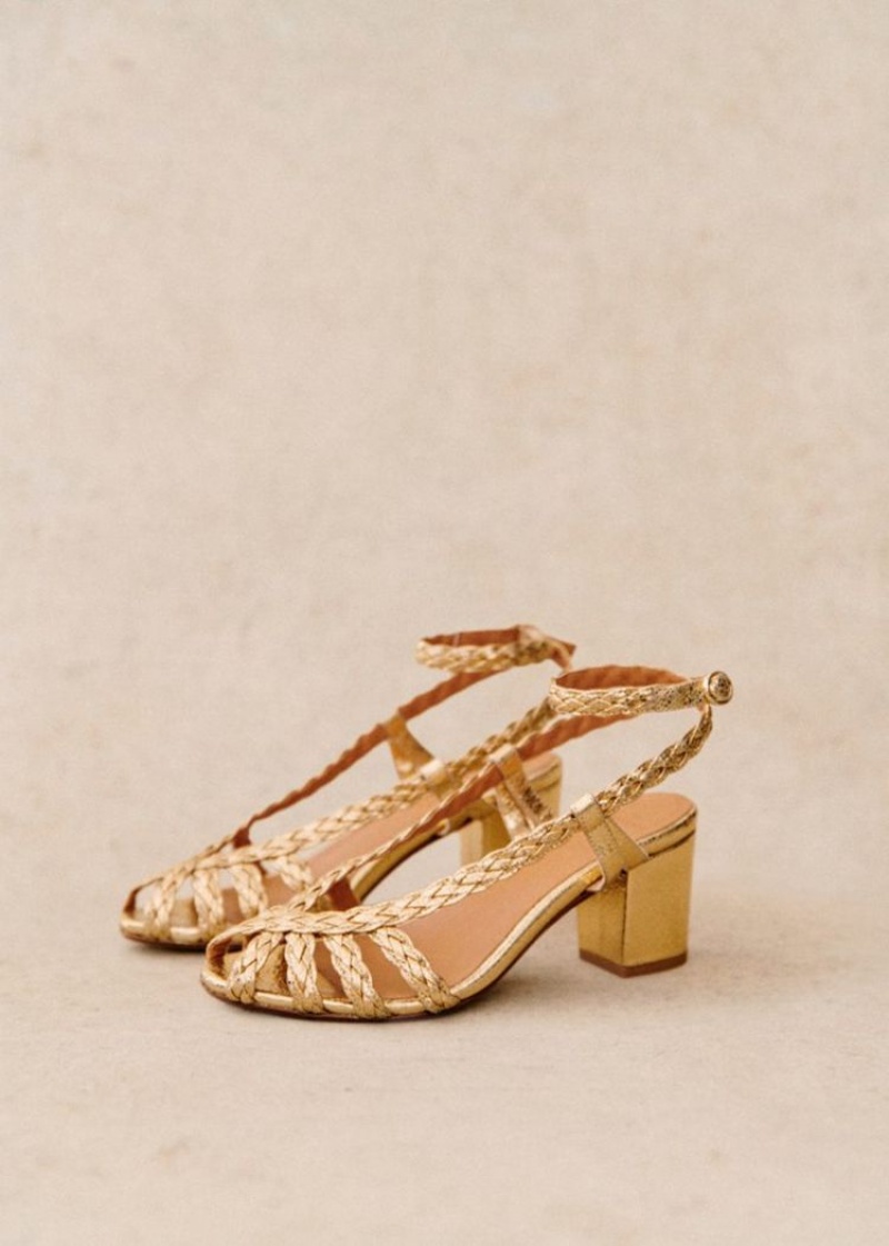 Gold Sézane Natacha Women's Sandals | USA KAB-329758