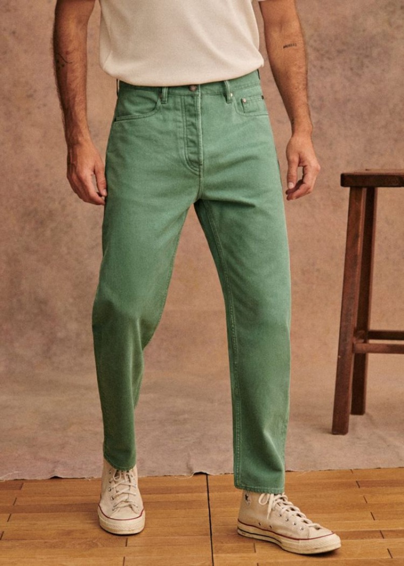 Green Blue Sézane Swan Men's Trousers | USA YQH-081762