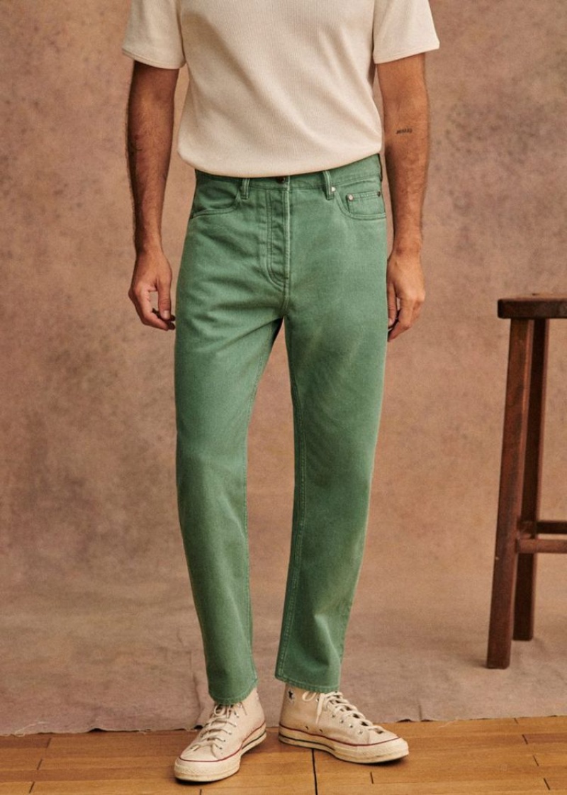 Green Blue Sézane Swan Men\'s Trousers | USA YQH-081762