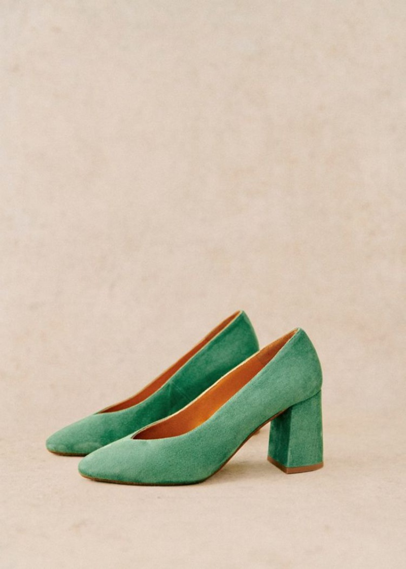 Green Sézane Alice High Heels Women's Pumps | USA PYO-894357