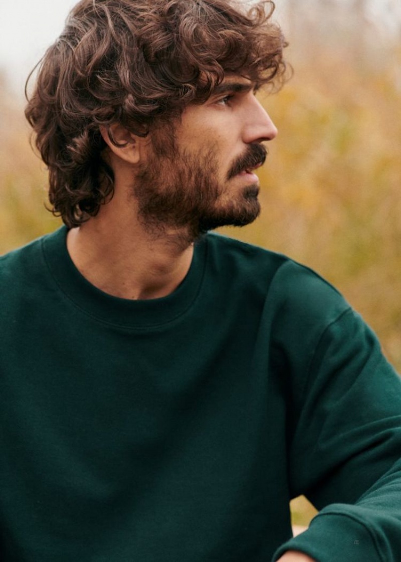 Green Sézane Boxy Men's Sweatshirt | USA EHW-706239