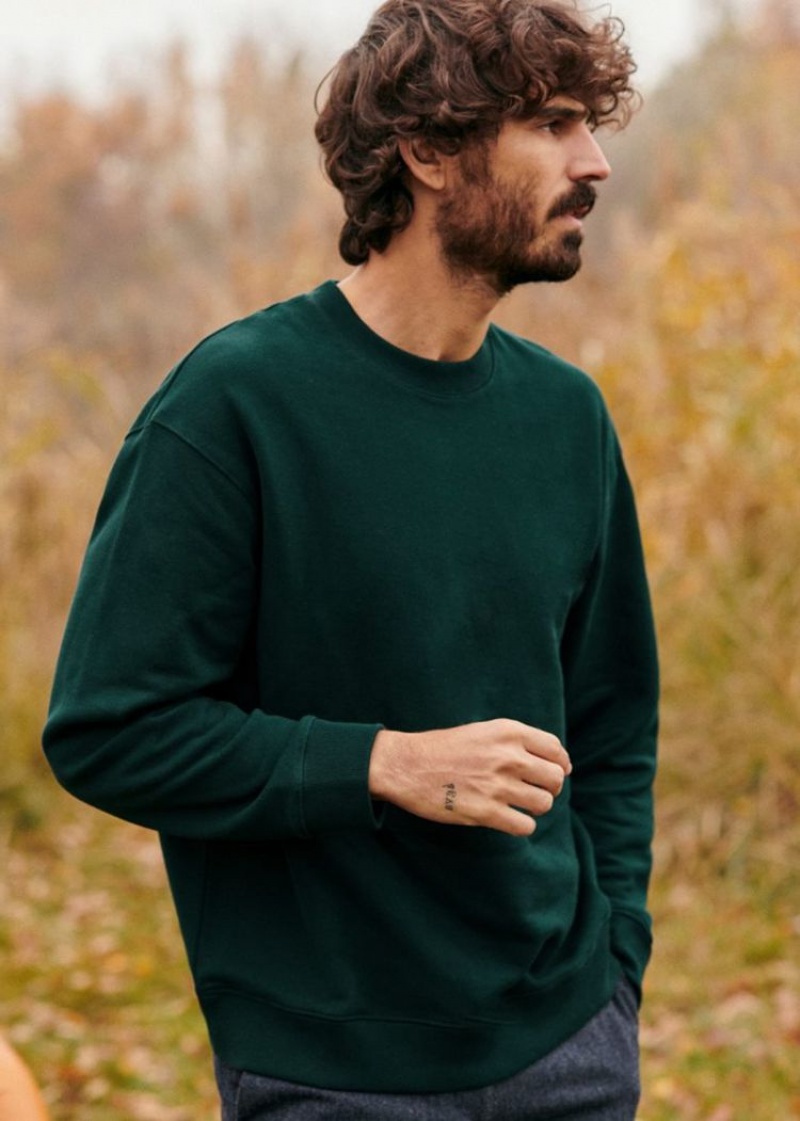 Green Sézane Boxy Men's Sweatshirt | USA EHW-706239