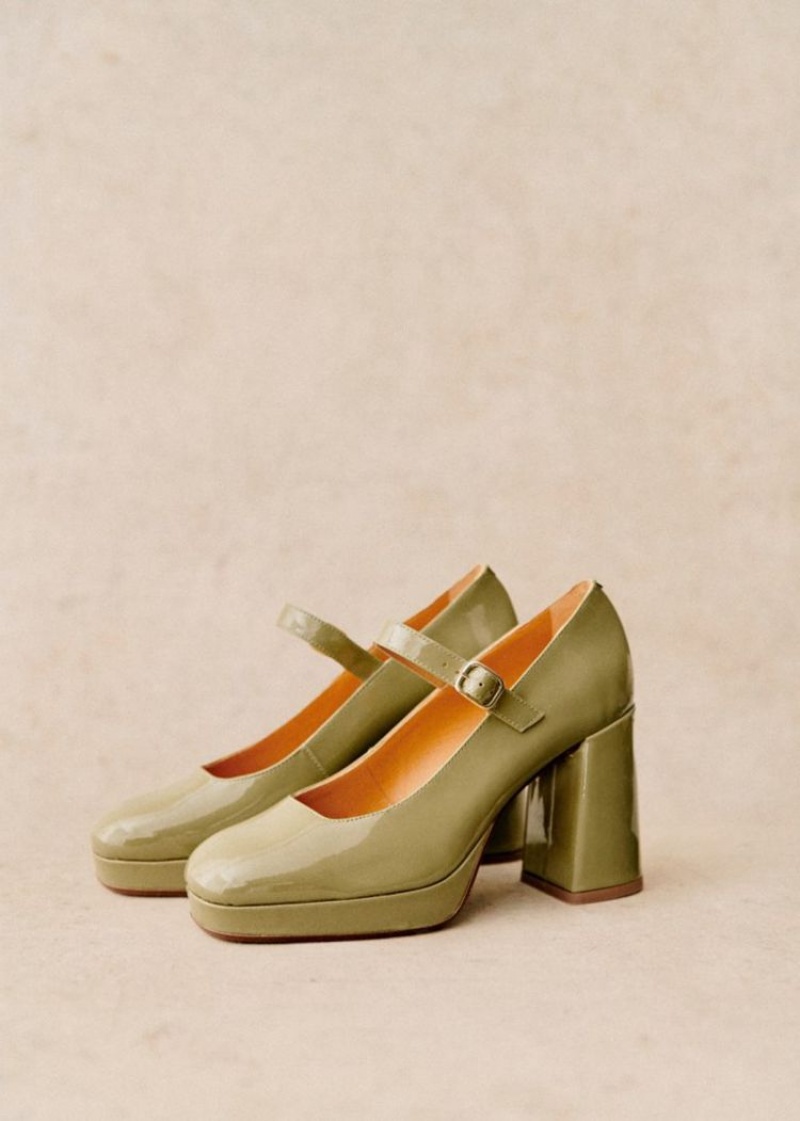 Green Sézane Georgia High Babies Women's Pumps | USA YDP-820561