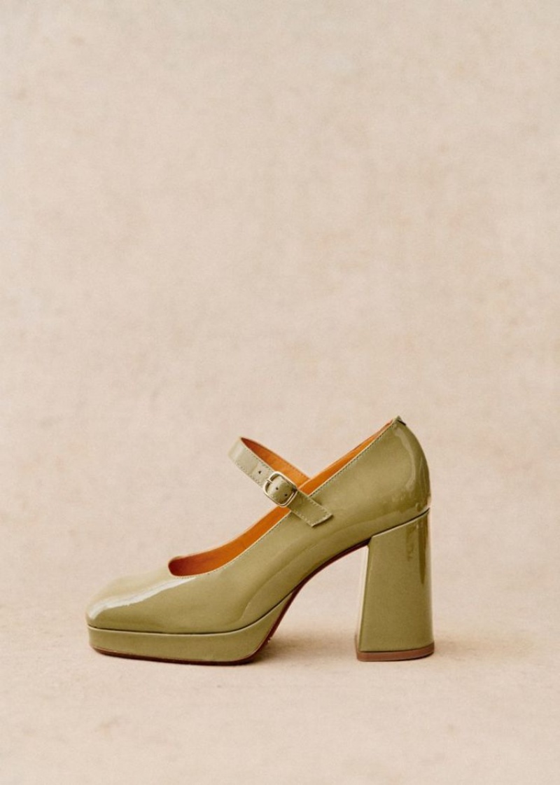 Green Sézane Georgia High Babies Women's Pumps | USA YDP-820561