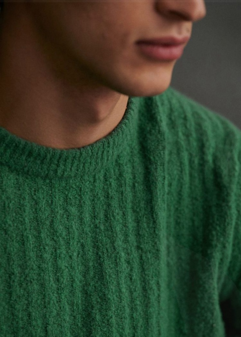 Green Sézane Huxley Men's Sweater | USA CXM-276493