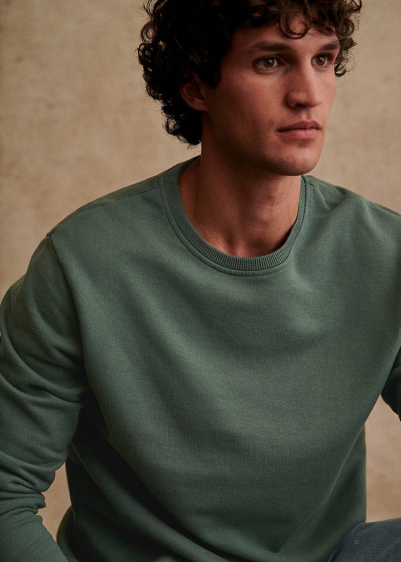 Green Sézane Jaylen Men's Sweatshirt | USA WRI-913270