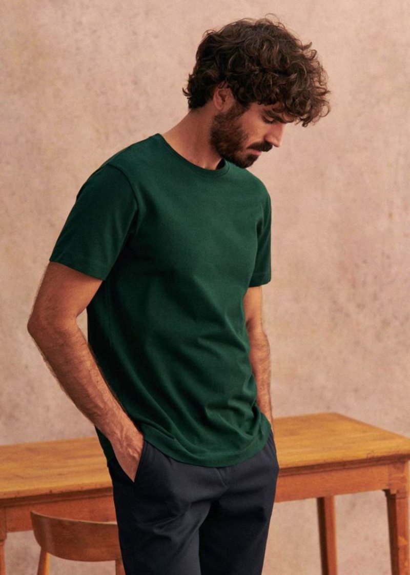 Green Sézane Kenneth Men's T-Shirt | USA TPI-036572