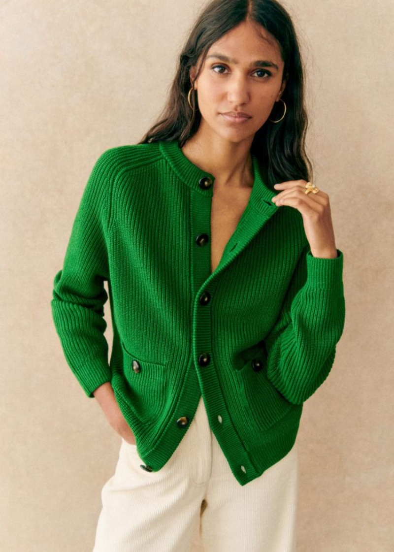 Green Sézane Madeline Women\'s Cardigan | USA XFU-365790