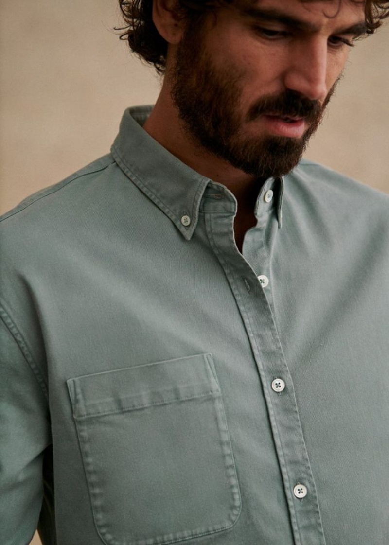 Green Sézane Miles Men's Shirts | USA AOW-562473