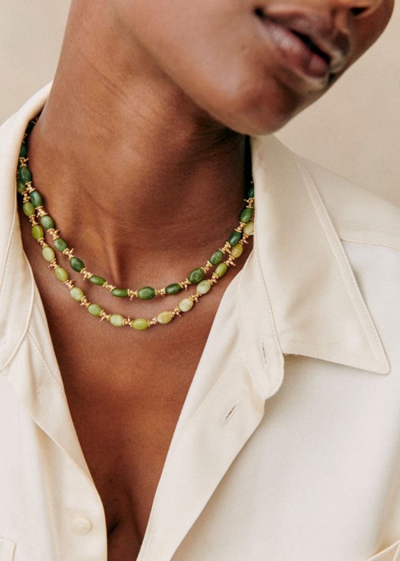 Green Sézane Milo Women's Necklace | USA TLG-179205