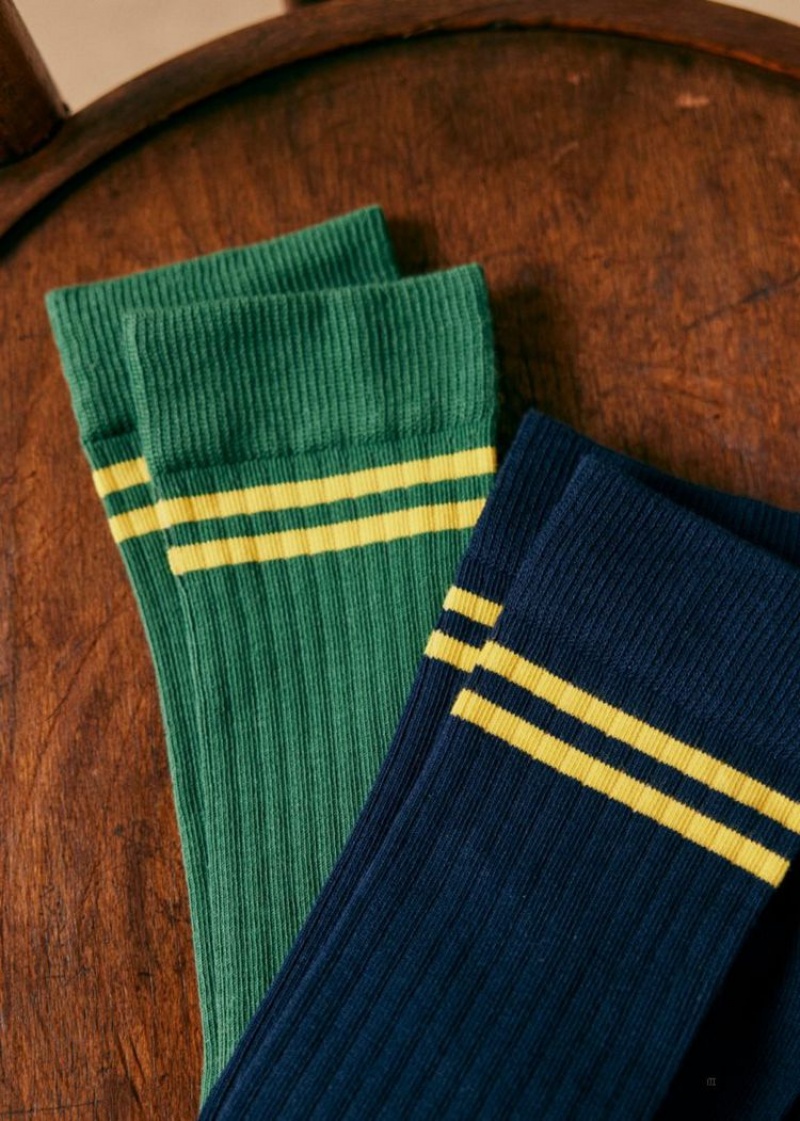 Green Sézane Olwen Men's Socks | USA KSH-853049