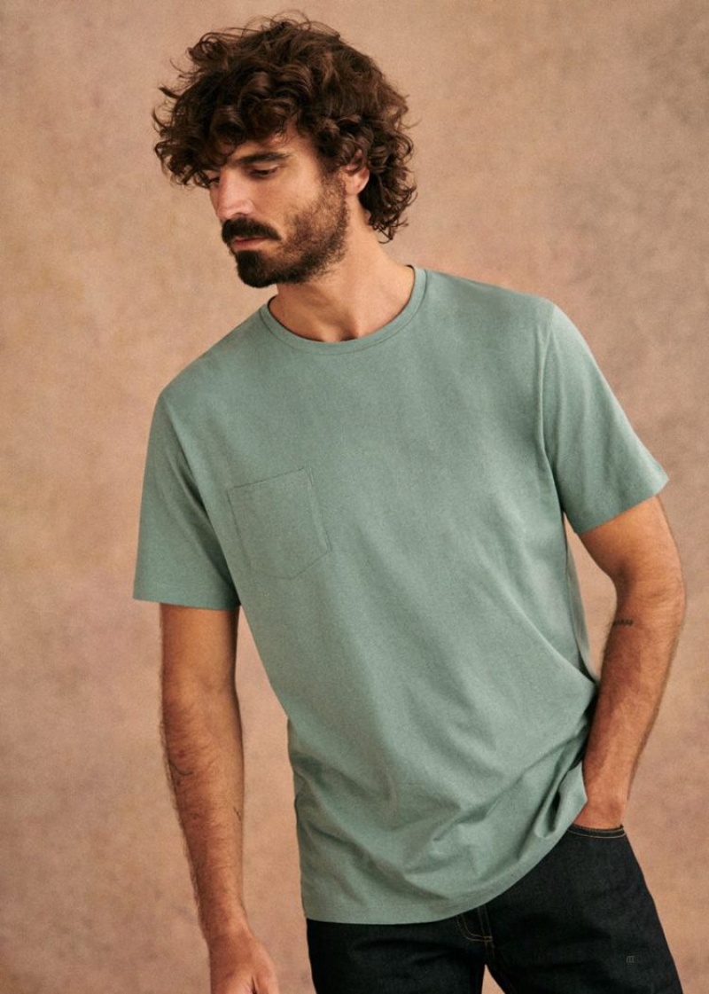 Green Sézane Sonny Men's T-Shirt | USA WJL-802936