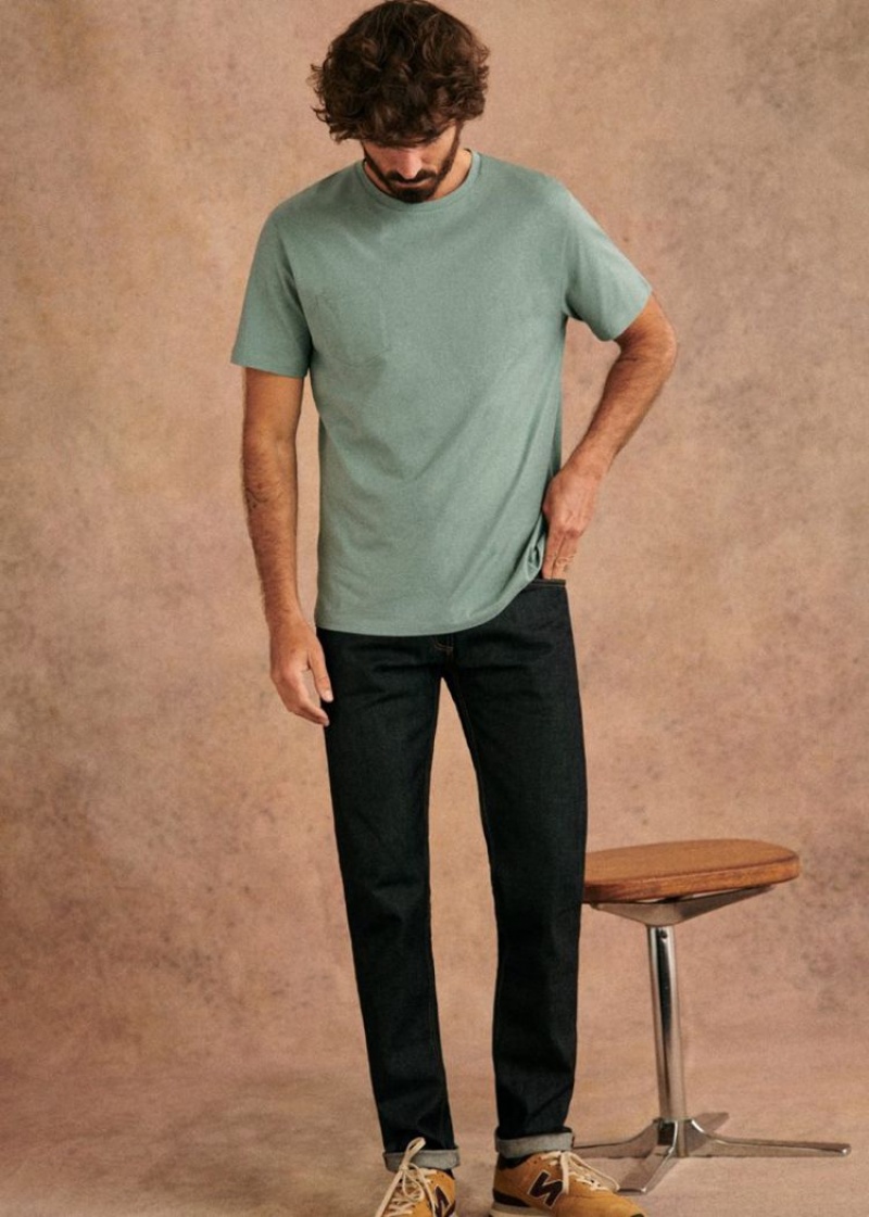 Green Sézane Sonny Men's T-Shirt | USA WJL-802936