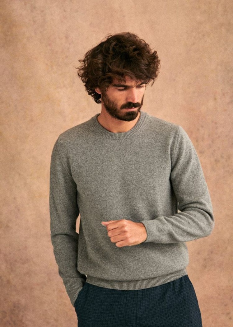 Grey Sézane Flynn Men's Sweater | USA NJZ-798630