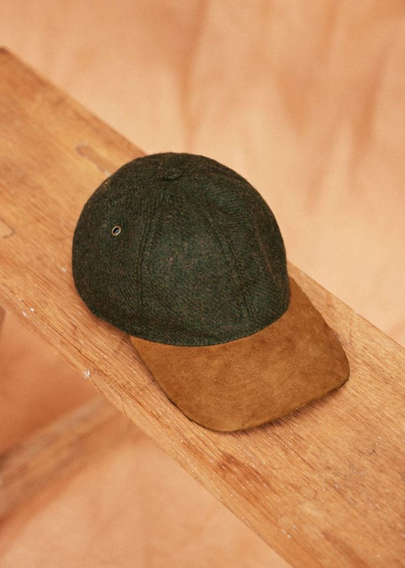 Khaki Sézane Scaddle Men's Caps | USA CAJ-245093