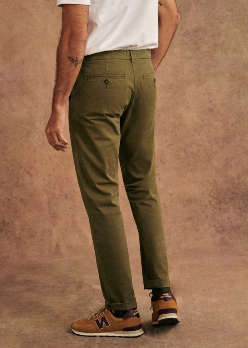 Khaki Sézane Tom Chinos Men's Trousers | USA QTI-321805