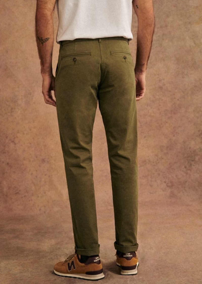 Khaki Sézane Tom Chinos Men's Trousers | USA QTI-321805