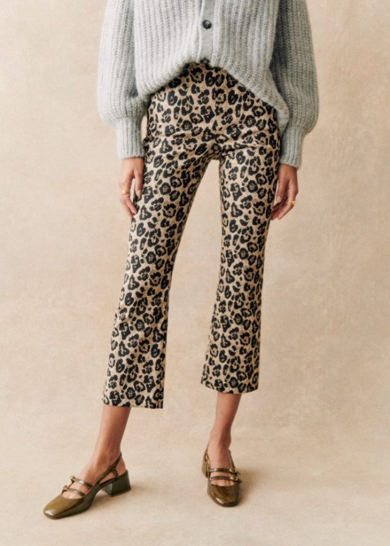 Leopard Sézane Ciara Women's Trousers | USA VUP-254038