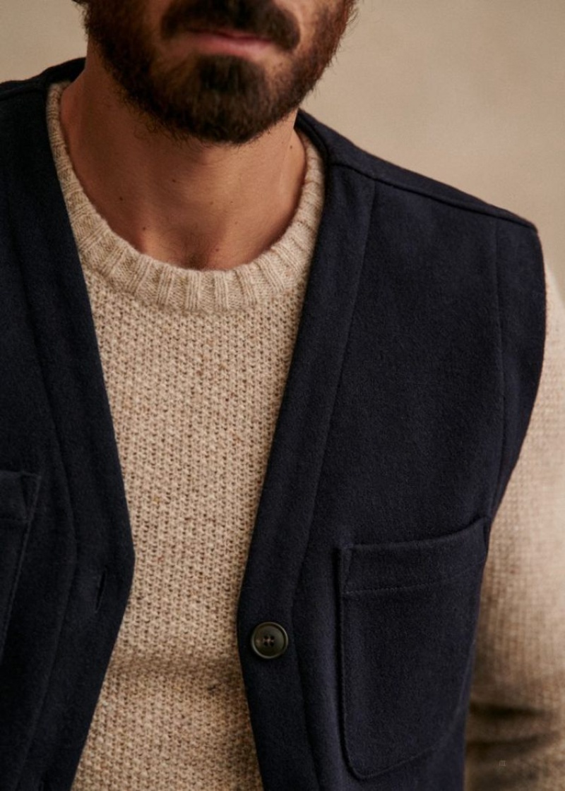 Navy Sézane Edern Cardigan Men's Jacket | USA AWS-092167