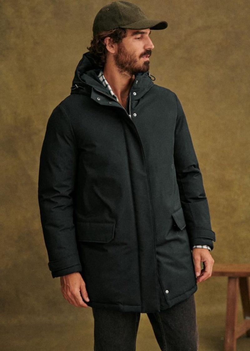 Navy Sézane Fraser Parka Men's Coat | USA WAS-809572