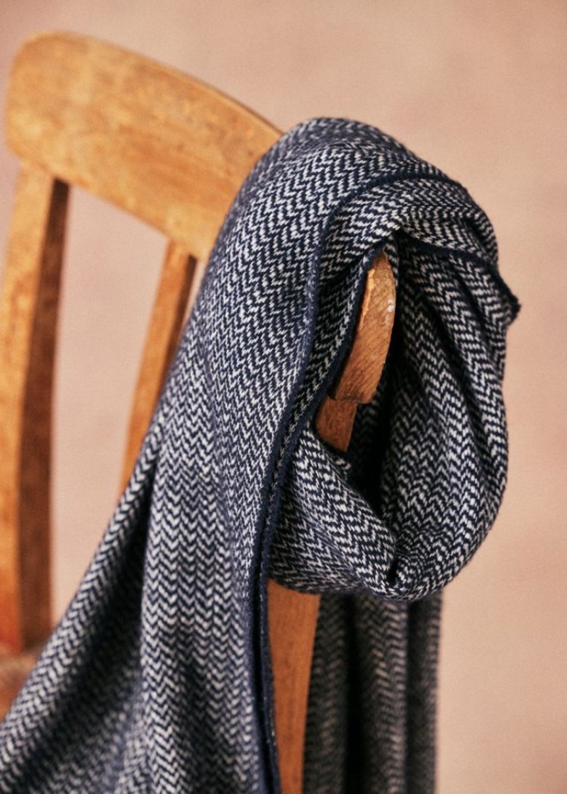 Navy Sézane Lee Men's Scarf | USA NHB-059681