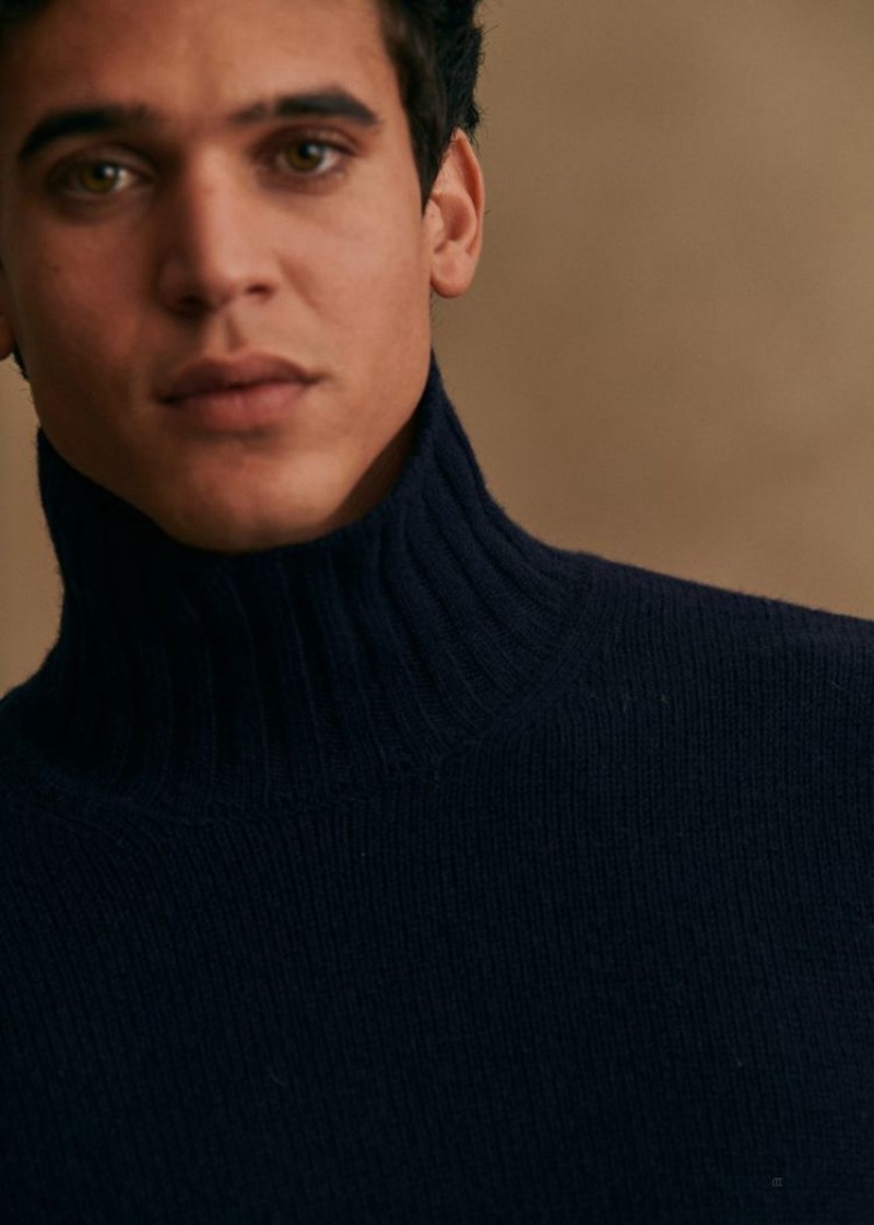 Navy Sézane Vincent Men's Sweater | USA OPC-689120