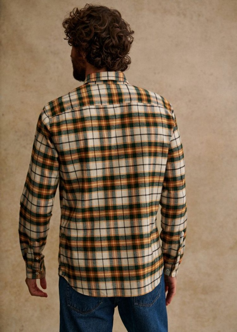 Orange Sézane Checked Flannel Charlie Men's Shirts | USA NSY-028749