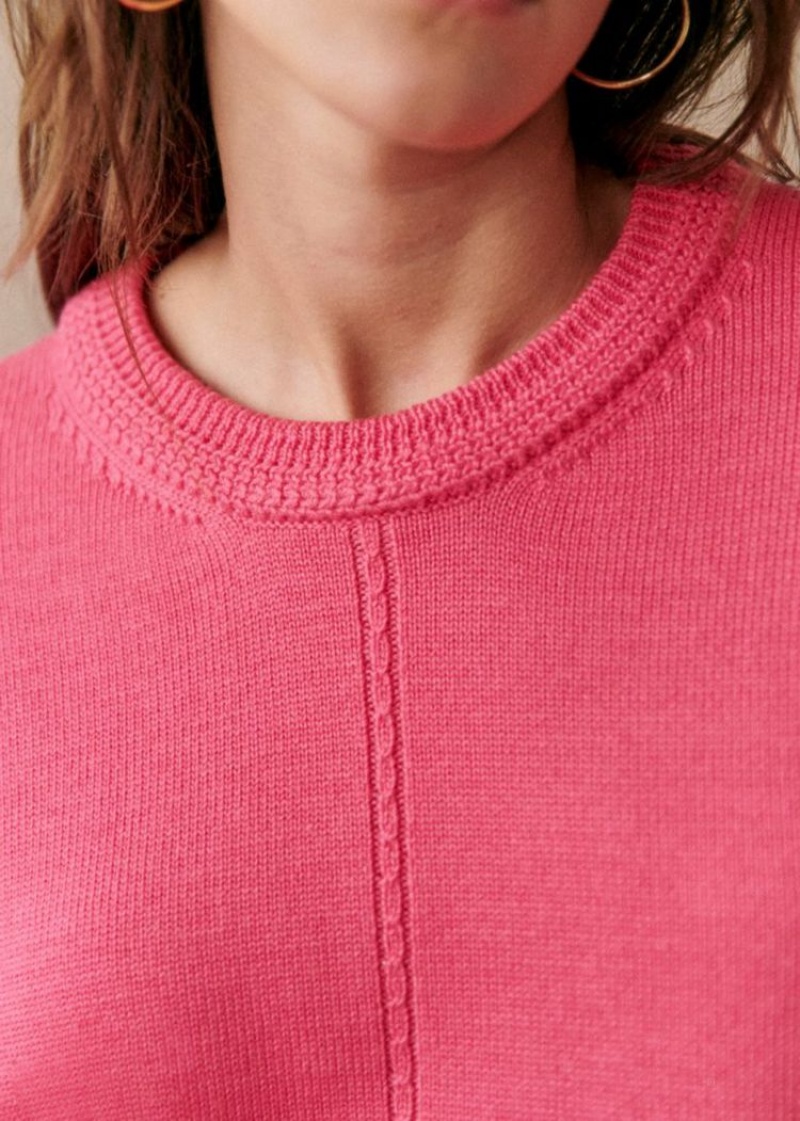 Pink Sézane Bastien Women's Jumper | USA EPW-874592