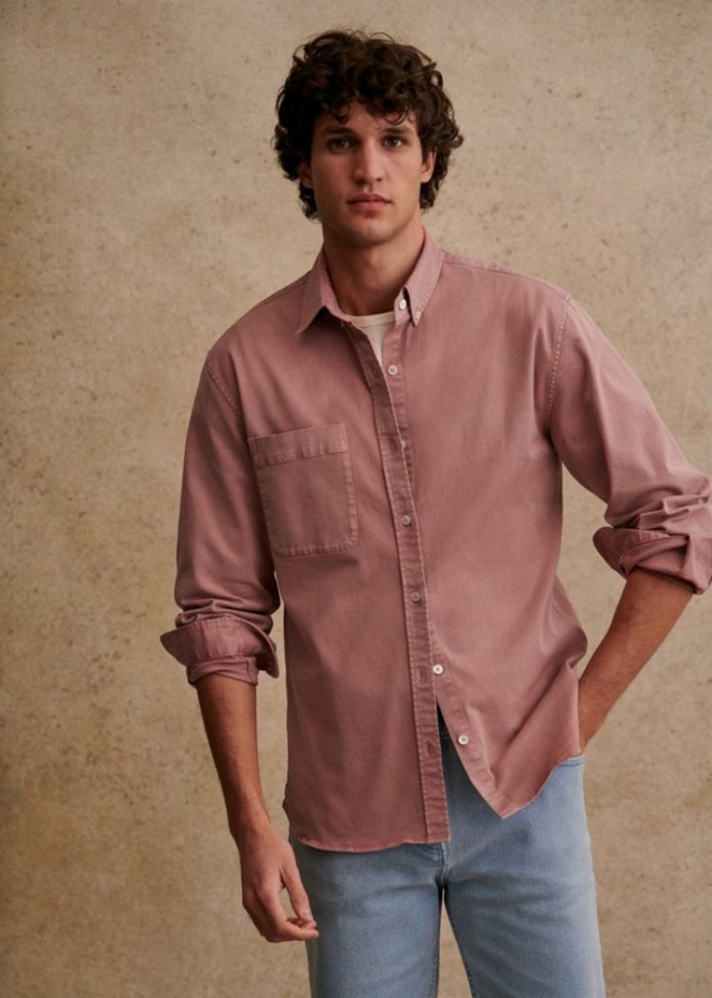 Pink Sézane Miles Men's Shirts | USA BSX-451789