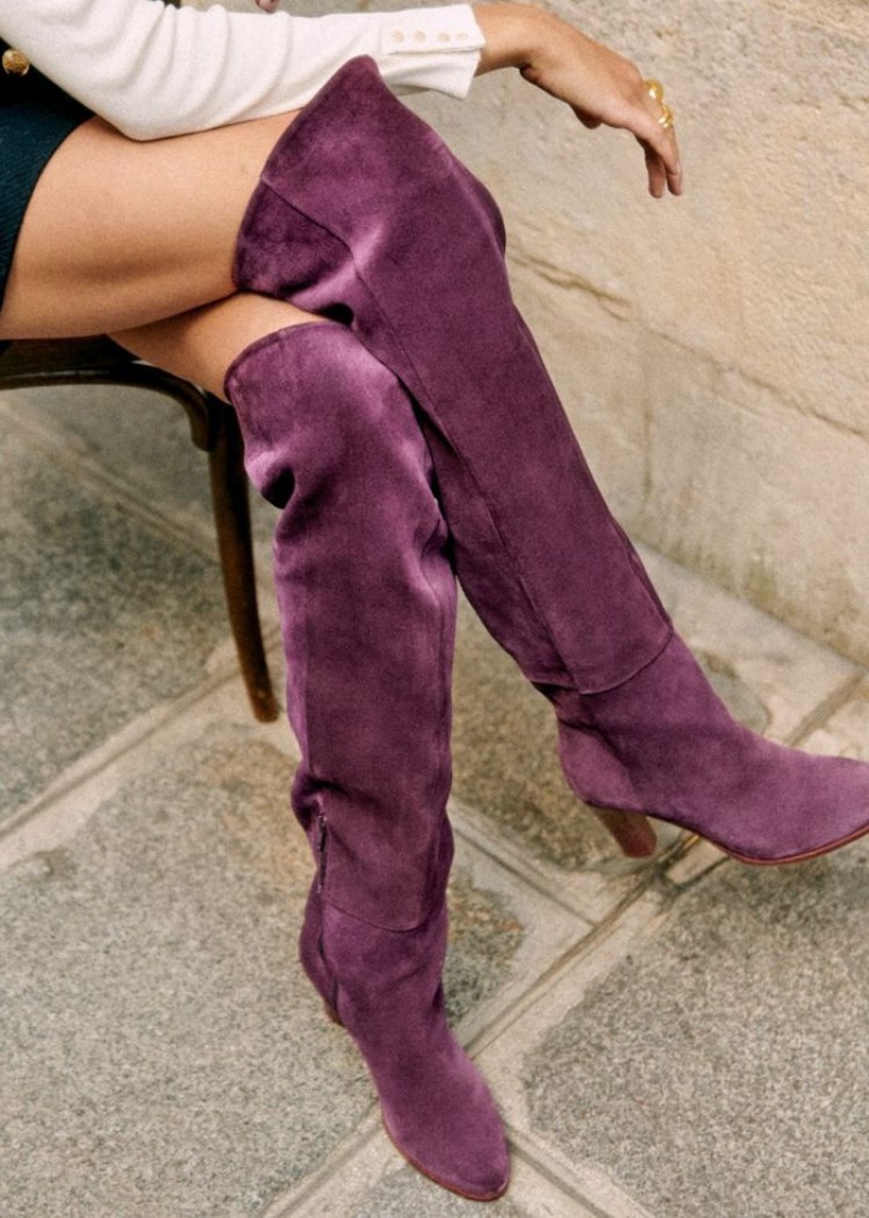 Purple Sézane Anaelle Thigh High Women's Boots | USA NYH-240819