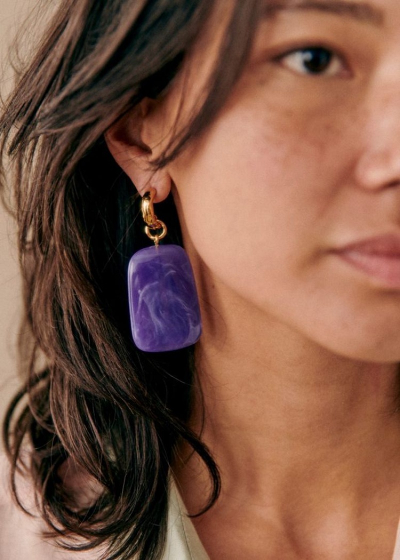 Purple Sézane Joao Women's Earrings | USA AUY-591042