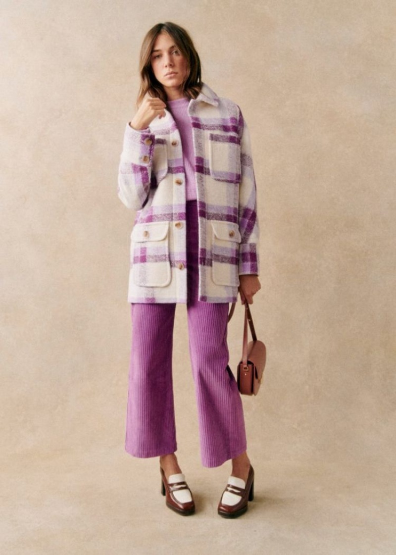 Purple Sézane Paolo Women's Coat | USA SQB-213057