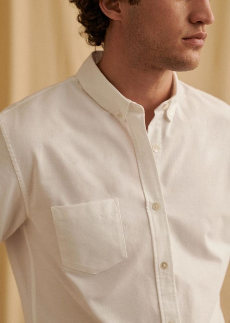 White Sézane Oxford Charlie Men's Shirts | USA TXI-106849