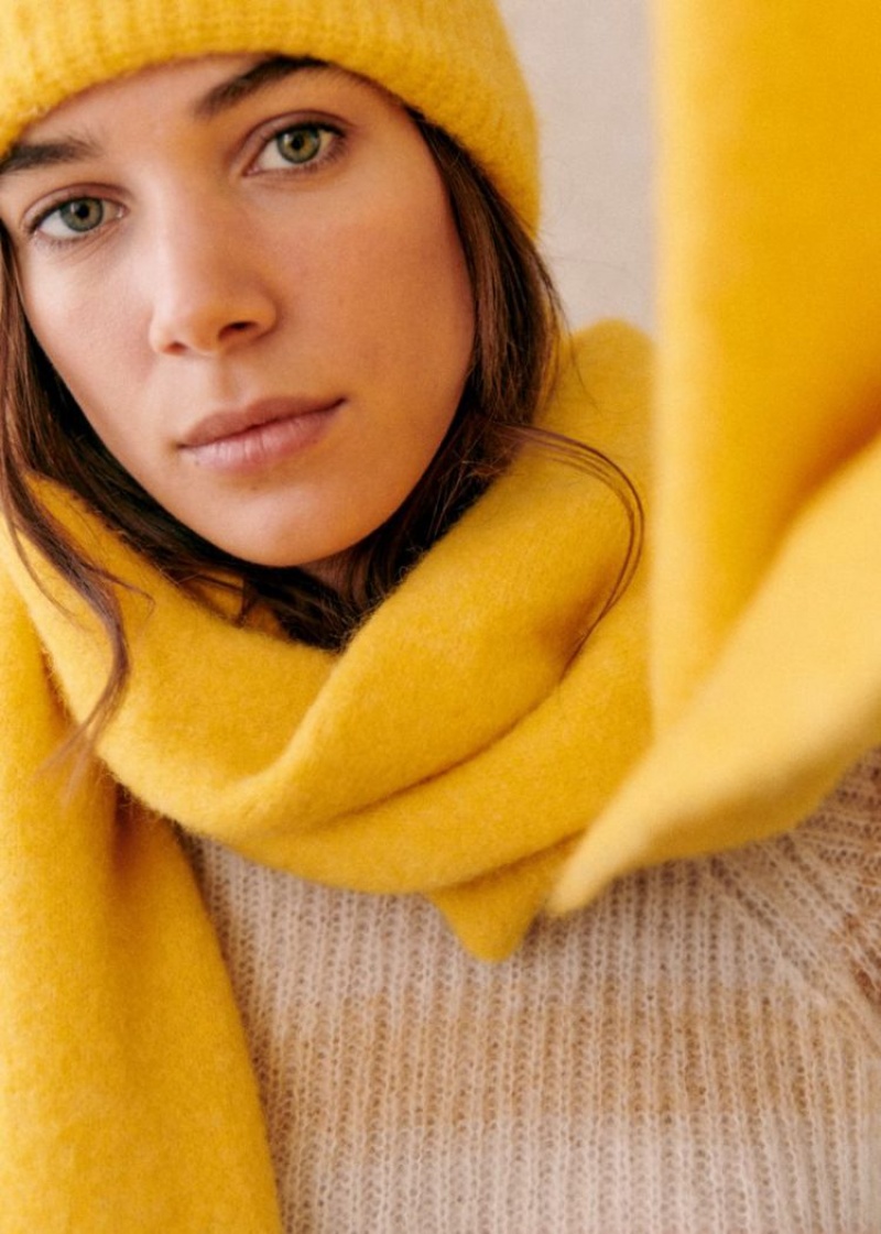 Yellow Sézane Marianne Women's Scarf | USA ALJ-983275