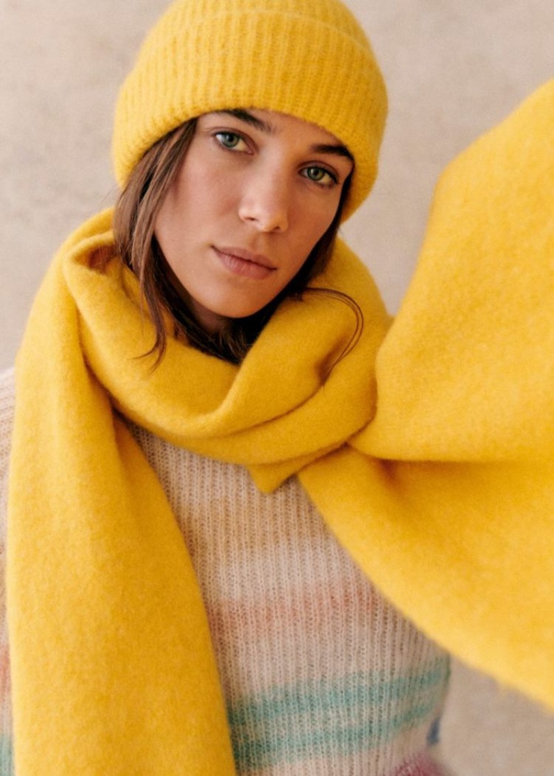 Yellow Sézane Marianne Women's Scarf | USA ALJ-983275